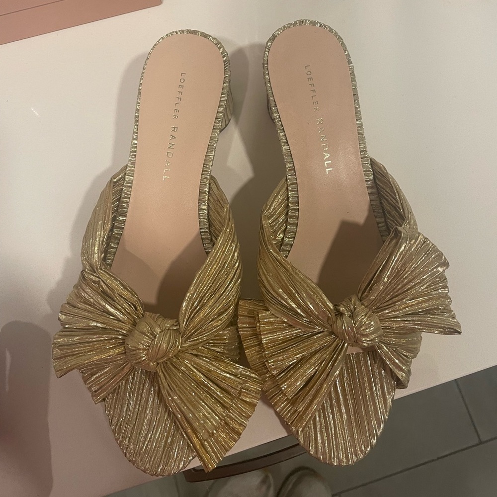 Loeffler Randal Gold Sandals